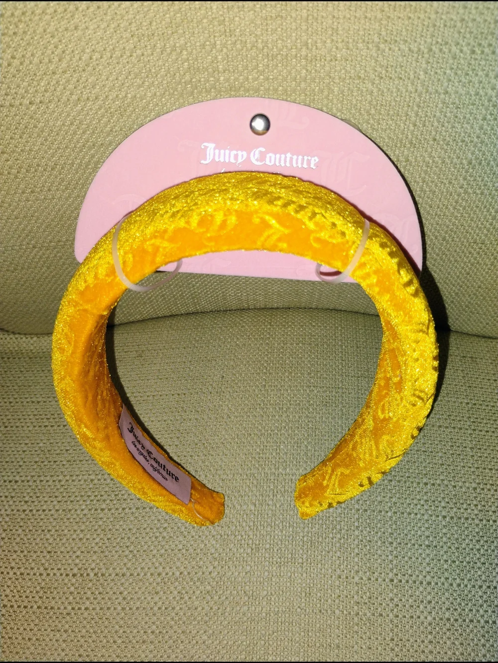 Juicy Couture Bright Yellow Velvet Padded Headband